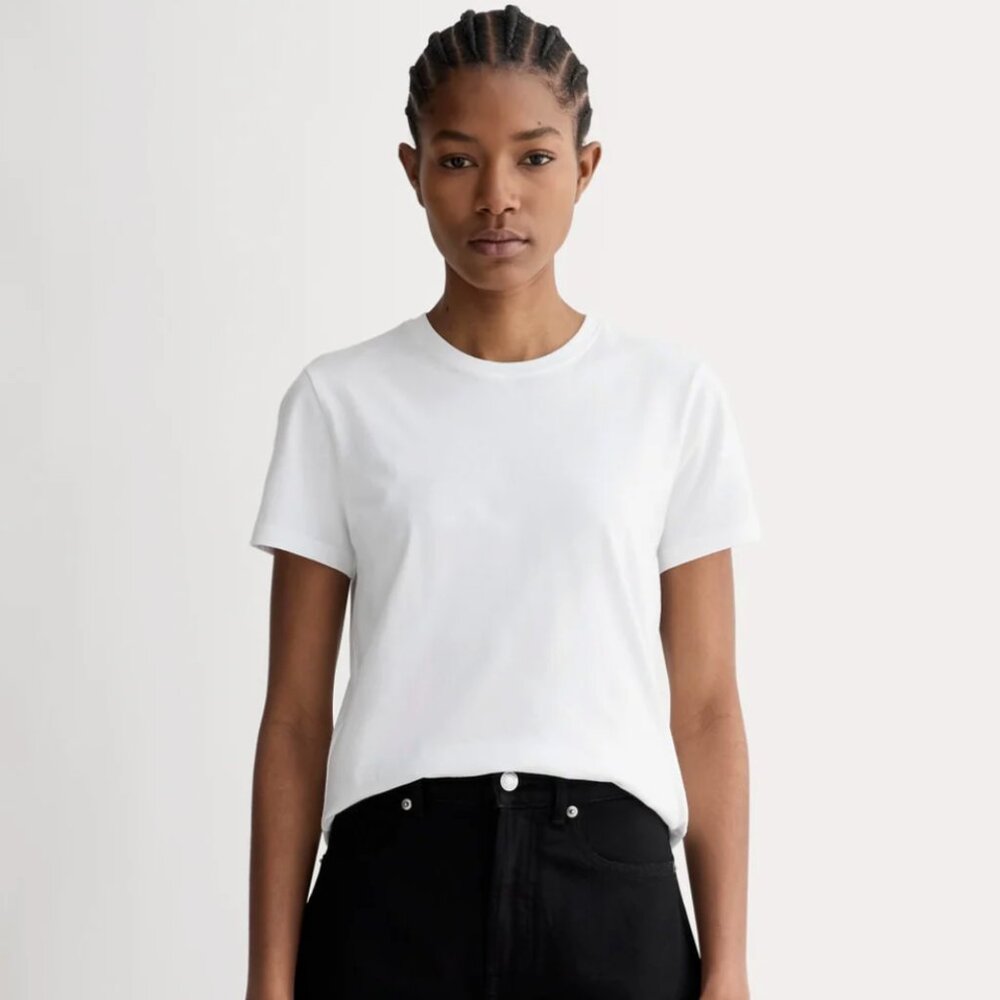 Everlane White Slim Crew T-shirt (Size S)